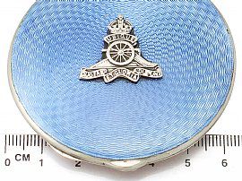 Sterling Silver and Guilloche Enamel Compact - Antique George VI (1939)