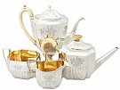 Sterling Silver Four Piece Tea Service - Queen Anne Style - Antique George III (1800-1802)