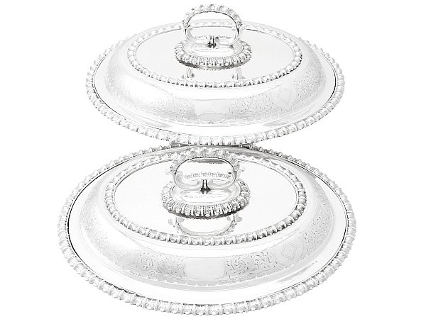 silver entree dishes with covers