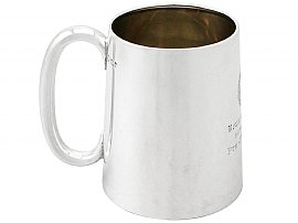 Indian Colonial Silver and Glass Pint Mug - Vintage 1946