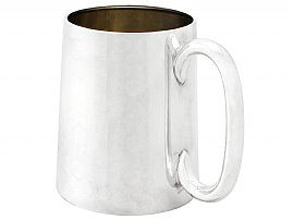 Indian Colonial Silver and Glass Pint Mug - Vintage 1946