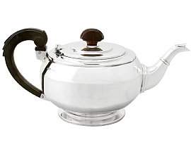 Sterling Silver Teapot - Art Deco - Antique George VI (1938)