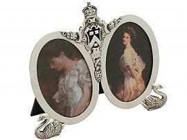 Sterling Silver Double Photograph Frame - Antique George V
