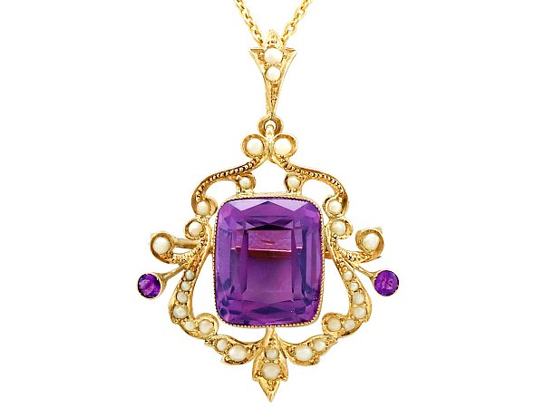 Amethyst and Pearl Pendant