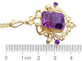 size of amethyst pearl pendant