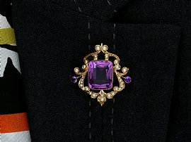 amethyst pearl pendant brooch