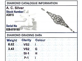 1920s Diamond Bracelet Grading Data 