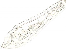 Sterling Silver & Carved Handled Fish Servers - Antique Victorian