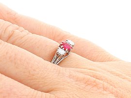 Wearing Small Ruby Trilogy Ring