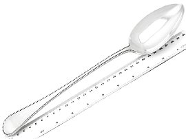 silver gravy spoon with ruler