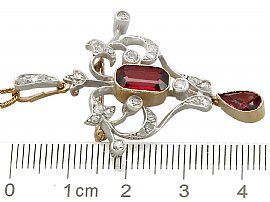 Antique Garnet Pendant Size