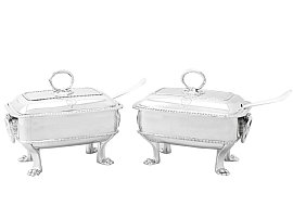 Sterling Silver Sauce Tureens with Ladles - Antique George III