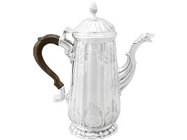 Sterling Silver Coffee Pot by John Pollock - Antique George II