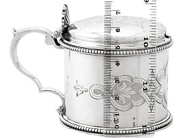 Silver Mustard Pot with Ruler