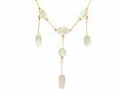 10.35 ct Moonstone and 12 ct Yellow Gold Pendant Drop Necklace - Antique and Vintage