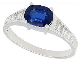 1.20 ct Sapphire and 0.45 ct Diamond, 18 ct White Gold Dress Ring - Vintage  Circa 1990