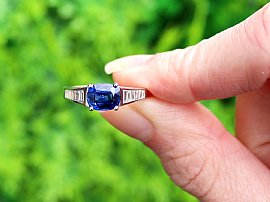 Vintage Sapphire and Diamond Dress Ring Outside