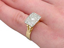 Vintage Art Deco Diamond Ring Wearing Hand