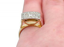 Vintage Art Deco Diamond Ring Wearing Finger