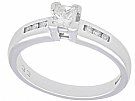 0.26 ct Diamond and 18 ct White Gold Solitaire Ring - Vintage Circa 1990