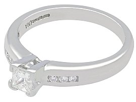 Vintage Princess Cut Diamond Ring in White Gold