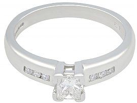 Vintage Princess Cut Diamond Ring in White Gold