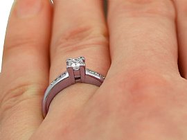 Vintage Princess Cut Diamond Ring Wearing 
