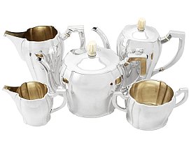 Austro Hungarian Silver Tea and Coffee Set on Tray