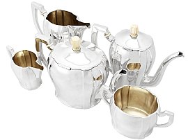 Silver Tea and Coffee Set on Tray