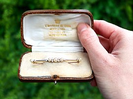 Antique Pearl Bar Brooch Outside
