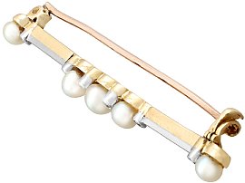 Antique Pearl Bar Brooch for Sale