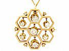 1.29 ct Diamond and 18 ct Yellow Gold Pendant/Brooch - Antique and Vintage