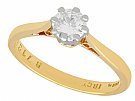 0.42ct Diamond and 18ct Yellow Gold, 18ct White Gold Set Solitaire Ring - Antique and Vintage