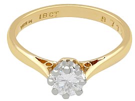 Claw Set Engagement Ring in Yellow Gold