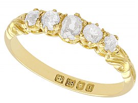 Old Cut Five Stone Diamond Ring in Gold