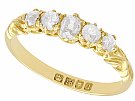 0.66 ct Diamond and 18 ct Yellow Gold Five Stone Ring - Antique 1911