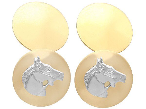 Horse Cufflinks in 18 ct Yellow Gold