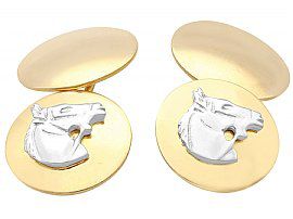 Horse Cufflinks in 18 ct Yellow Gold