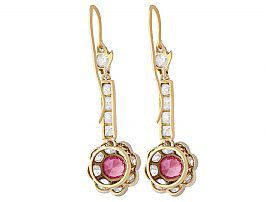 Pink Sapphire Earrings Yellow Gold Card