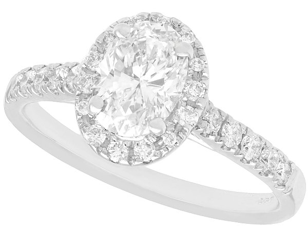 Oval Cut Diamond Ring with Halo 