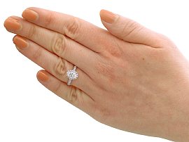 Oval Cut Diamond Ring with Halo Wearing