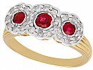 0.43 ct Ruby and 0.56 ct Diamond, 18 ct Yellow Gold Dress Ring - Antique Circa 1910