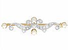 0.83 ct Diamond and Pearl, 9 ct Yellow Gold Brooch - Antique Circa 1890