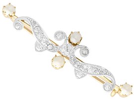 Antique Diamond and Pearl Brooch in Yellow Gold UK