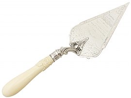 Sterling Silver and Ivory Handled Presentation Trowel - Antique Victorian (1895)