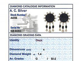 Onyx and Diamond Drop Earrings for Sale