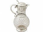Cut Glass and Sterling Silver Mounted Claret Jug - Antique Victorian (1871)