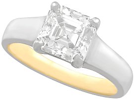 2.04 ct Diamond and 18 ct Yellow Gold, Platinum Solitaire Ring - Contemporary 2013