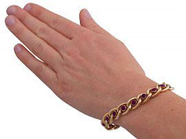 Antique Gold Amethyst Bracelet