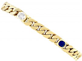 1.30ct Sapphire and 1.02ct Diamond, 18ct Yellow Gold Bracelet - Antique and Vintage